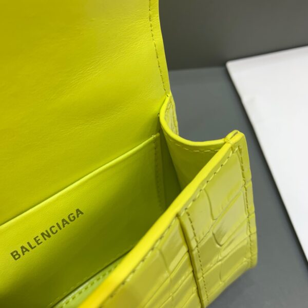 Balenciaga Hourglass Mini Handbag With Chain In Yellow, For Women, Women's Bags 4.7in/12cm