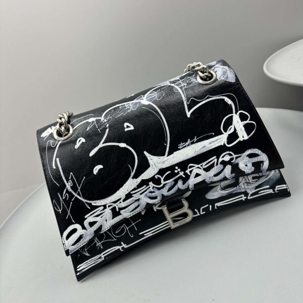 Balenciaga Hourglass Small Handbag Black For Women 12.2in/31cm