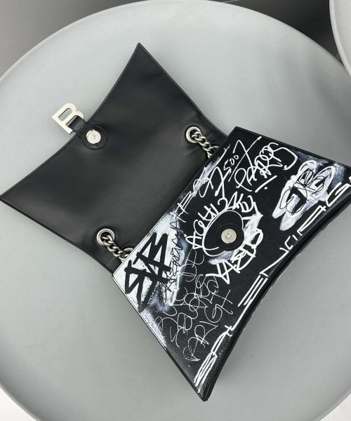 Balenciaga Hourglass Small Handbag Black For Women 12.2in/31cm