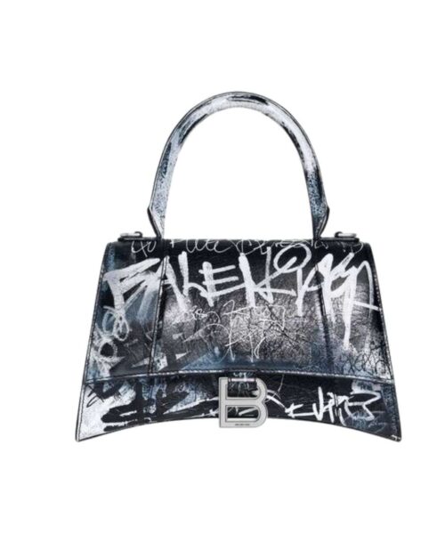 Balenciaga Hourglass Small Handbag Black For Women 12.2in/31cm