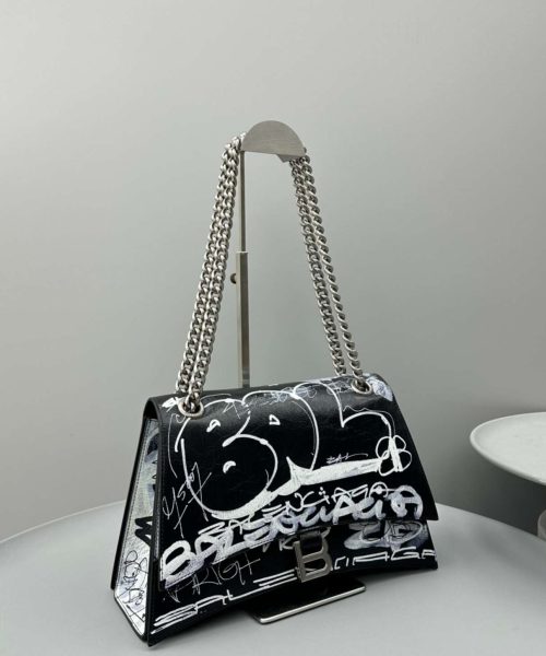 Balenciaga Hourglass Small Handbag Black For Women 12.2in/31cm
