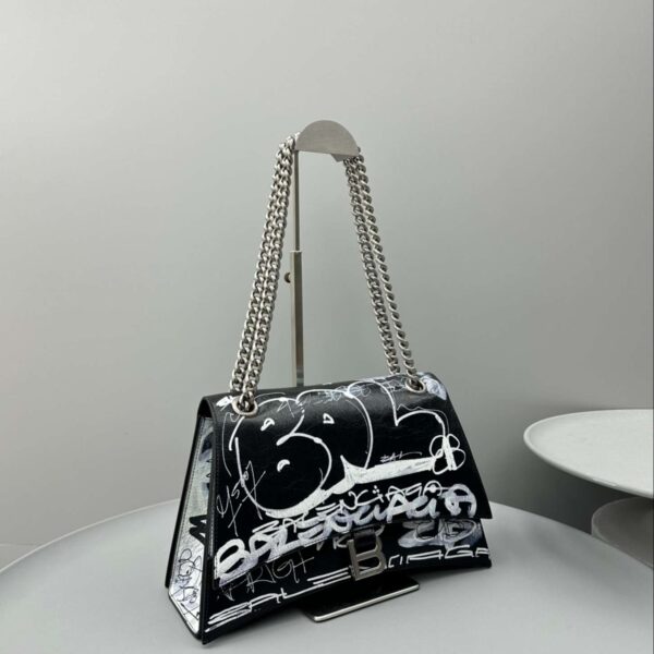 Balenciaga Hourglass Small Handbag Black For Women 12.2in/31cm