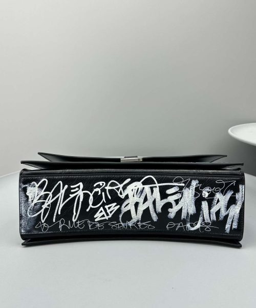 Balenciaga Hourglass Small Handbag Black For Women 12.2in/31cm