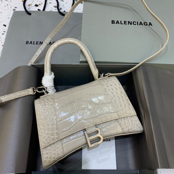 Balenciaga Hourglass Small Handbag In Beige, For Women, Women's Bags 9in/23cm