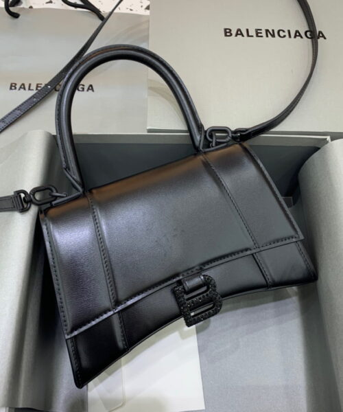 Balenciaga Hourglass Small Handbag In Black, For Women, Women's Bags 9in/23cm