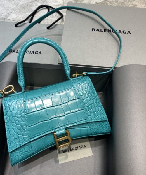 Balenciaga Hourglass Small Handbag In Blue, For Women, Women's Bags 9in/23cm