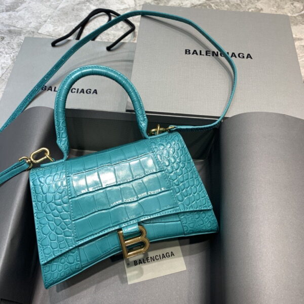 Balenciaga Hourglass Small Handbag In Blue, For Women, Women's Bags 9in/23cm