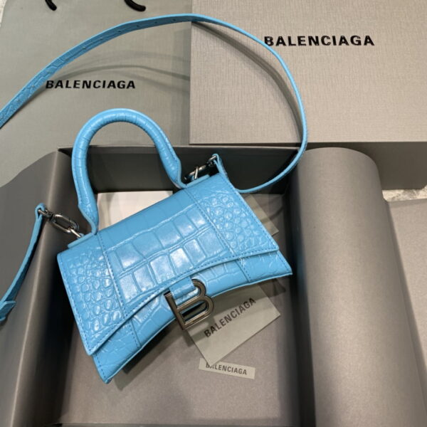 Balenciaga Hourglass Small Handbag In Blue, For Women, Women's Bags 9in/23cm