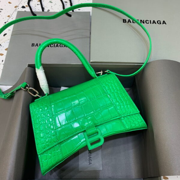 Balenciaga Hourglass Small Handbag In Bright Green, For Women, Women's Bags 9in/23cm