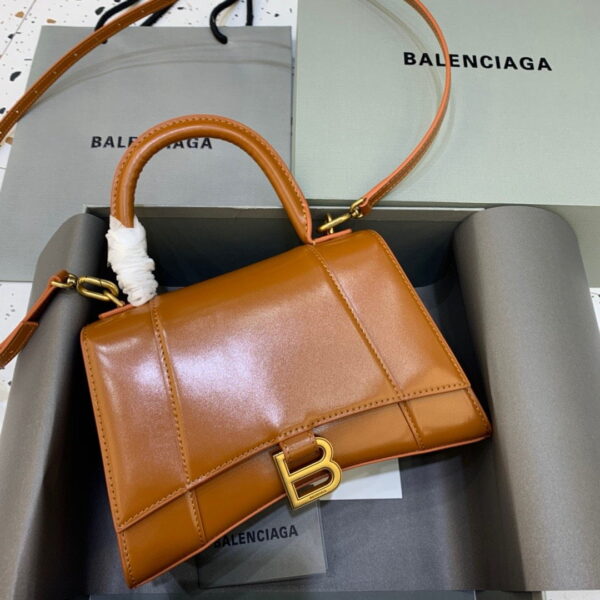 Balenciaga Hourglass Small Handbag In Brown, For Women, Women's Bags 9in/23cm