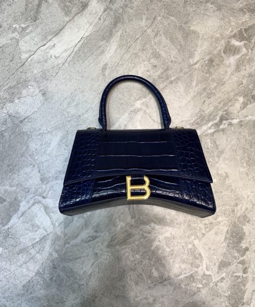 Balenciaga Hourglass Small Handbag In Dark Blue, For Women, Women's Bags 9in/23cm 5935461LRGM4611