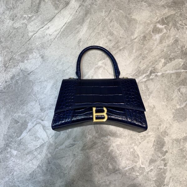 Balenciaga Hourglass Small Handbag In Dark Blue, For Women, Women's Bags 9in/23cm 5935461LRGM4611