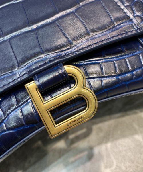 Balenciaga Hourglass Small Handbag In Dark Blue, For Women, Women's Bags 9in/23cm 5935461LRGM4611