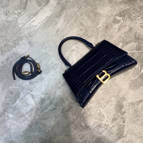 Balenciaga Hourglass Small Handbag In Dark Blue, For Women, Women's Bags 9in/23cm 5935461LRGM4611