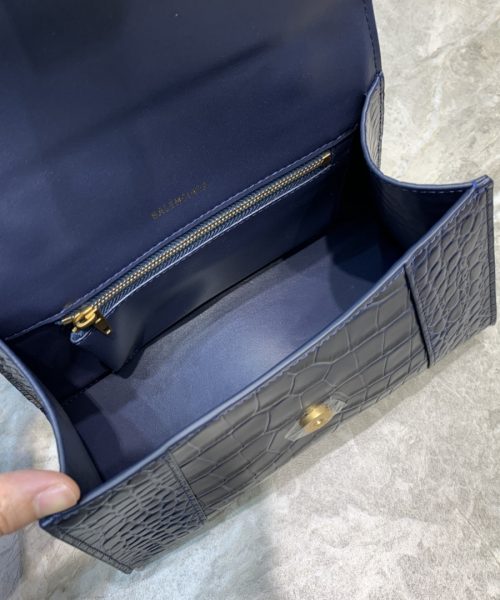 Balenciaga Hourglass Small Handbag In Dark Blue, For Women, Women's Bags 9in/23cm 5935461LRGM4611