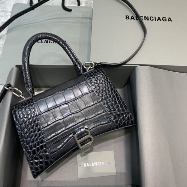Balenciaga Hourglass Small Handbag In Dark Grey, For Women, Women's Bags 9in/23cm 5935461LR6Y1309