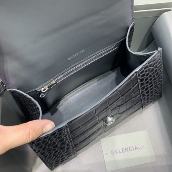 Balenciaga Hourglass Small Handbag In Dark Grey, For Women, Women's Bags 9in/23cm 5935461LR6Y1309
