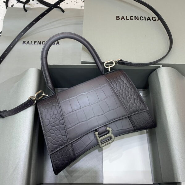 Balenciaga Hourglass Small Handbag In Dark Grey, For Women, Women's Bags 9in/23cm 5935462107U1309