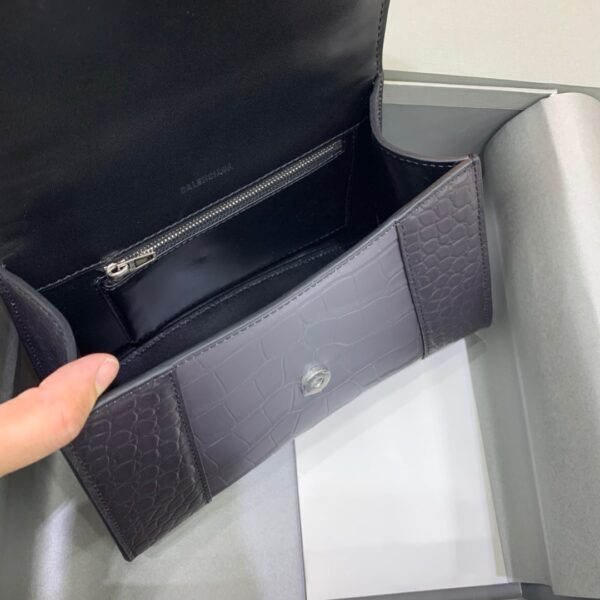 Balenciaga Hourglass Small Handbag In Dark Grey, For Women, Women's Bags 9in/23cm 5935462107U1309