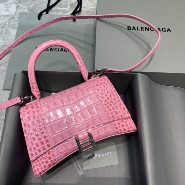 Balenciaga Hourglass Small Handbag In Dark Pink, For Women, Women's Bags 9in/23cm