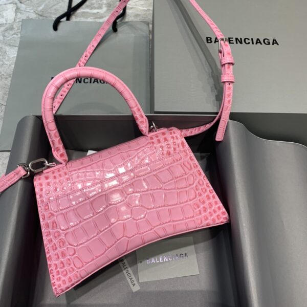 Balenciaga Hourglass Small Handbag In Dark Pink, For Women, Women's Bags 9in/23cm