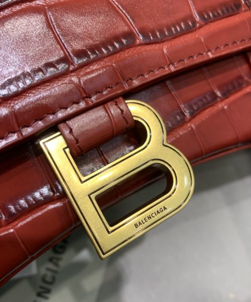 Balenciaga Hourglass Small Handbag In Dark Red, For Women, Women's Bags 9in/23cm 5935461LRGM6211