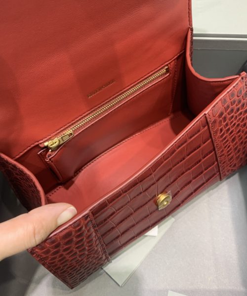 Balenciaga Hourglass Small Handbag In Dark Red, For Women, Women's Bags 9in/23cm 5935461LRGM6211