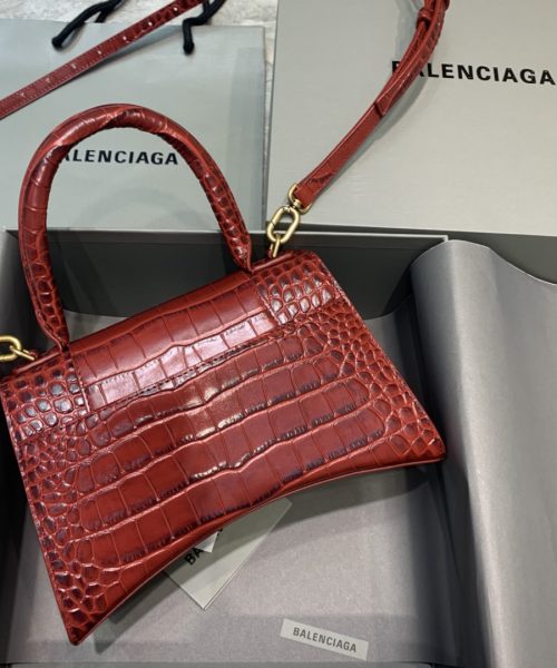 Balenciaga Hourglass Small Handbag In Dark Red, For Women, Women's Bags 9in/23cm 5935461LRGM6211