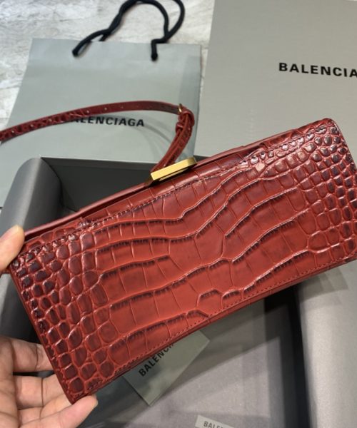 Balenciaga Hourglass Small Handbag In Dark Red, For Women, Women's Bags 9in/23cm 5935461LRGM6211