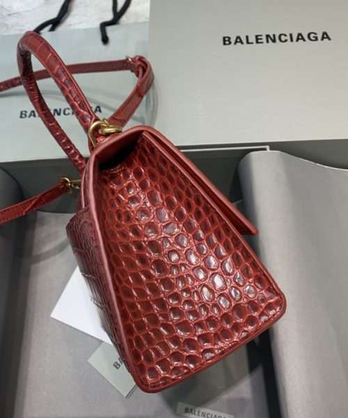 Balenciaga Hourglass Small Handbag In Dark Red, For Women, Women's Bags 9in/23cm 5935461LRGM6211