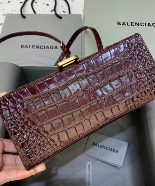 Balenciaga Hourglass Small Handbag In Dark Red, For Women, Women's Bags 9in/23cm