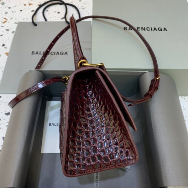 Balenciaga Hourglass Small Handbag In Dark Red, For Women, Women's Bags 9in/23cm