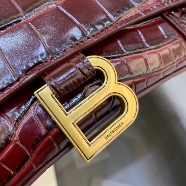 Balenciaga Hourglass Small Handbag In Dark Red, For Women, Women's Bags 9in/23cm