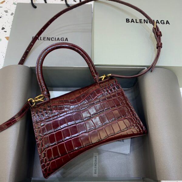 Balenciaga Hourglass Small Handbag In Dark Red, For Women, Women's Bags 9in/23cm