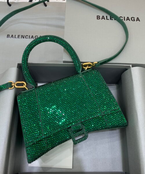 Balenciaga Hourglass Small Handbag In Green, For Women, Women's Bags 9in/23cm