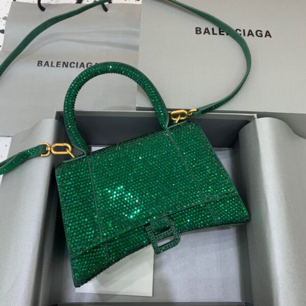 Balenciaga Hourglass Small Handbag In Green, For Women, Women's Bags 9in/23cm