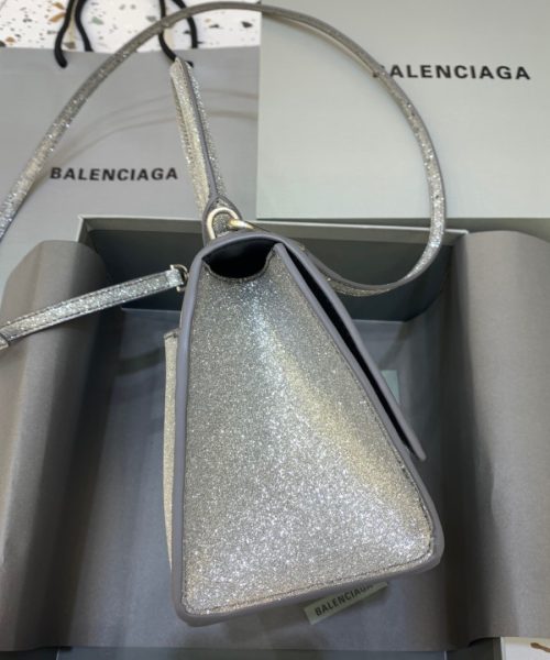 Balenciaga Hourglass Small Handbag In Grey, For Women, Women's Bags 9in/23cm