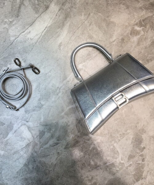 Balenciaga Hourglass Small Handbag In Grey, For Women, Women's Bags 9in/23cm