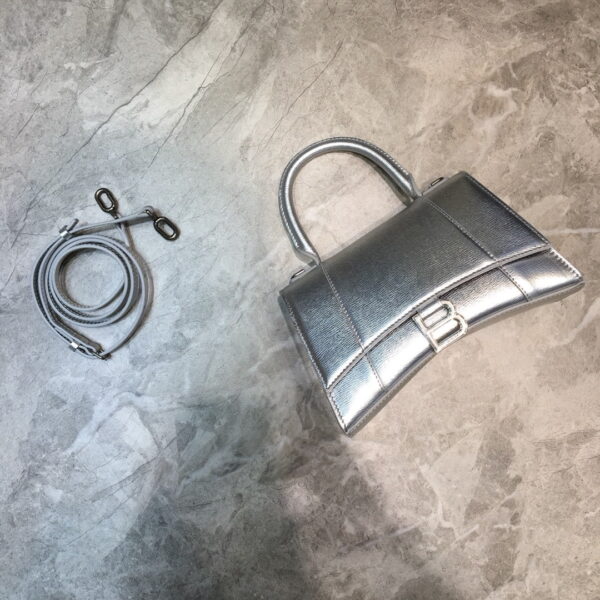 Balenciaga Hourglass Small Handbag In Grey, For Women, Women's Bags 9in/23cm
