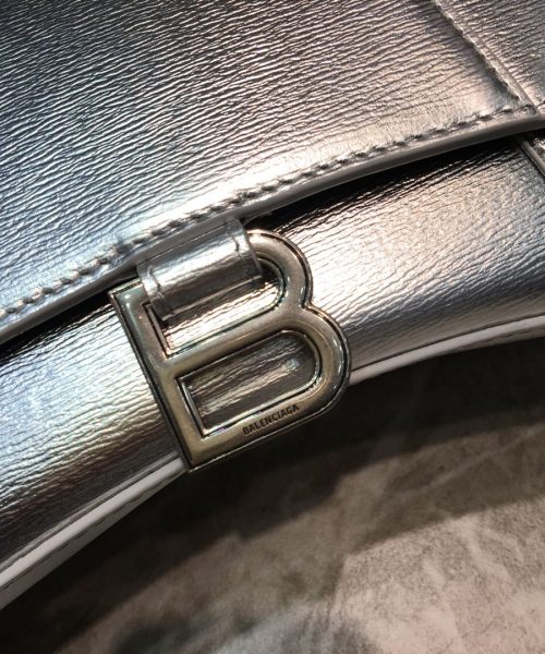 Balenciaga Hourglass Small Handbag In Grey, For Women, Women's Bags 9in/23cm