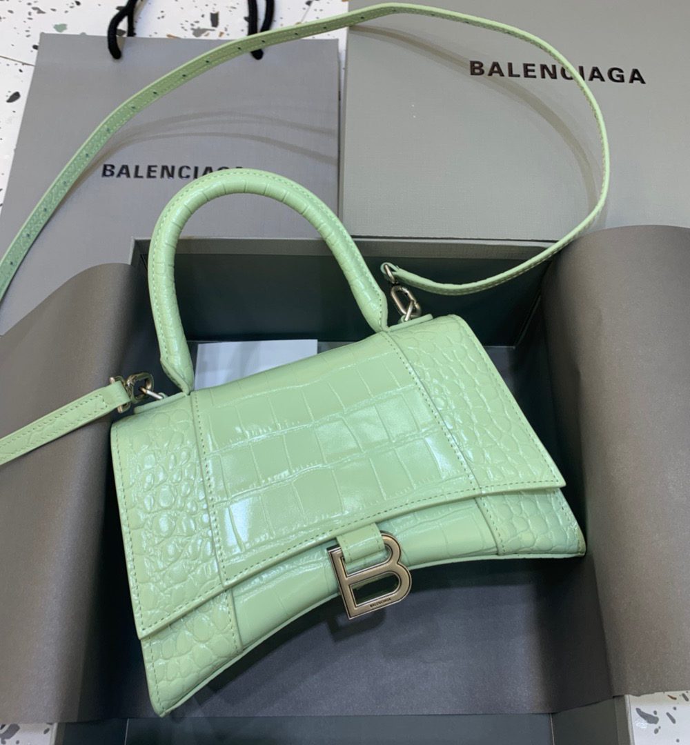 Balenciaga Hourglass Small Handbag In Light Green, For Women, Women's Bags 9in/23cm