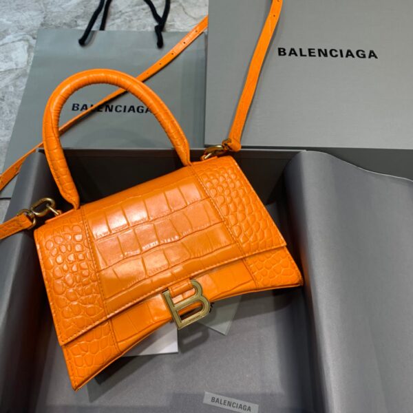 Balenciaga Hourglass Small Handbag In Orange, For Women, Women's Bags 9in/23cm