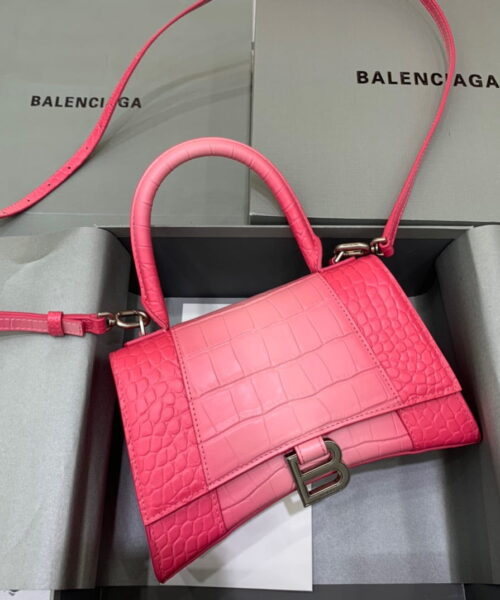 Balenciaga Hourglass Small Handbag In Pink, For Women, Women's Bags 9in/23cm 5935462107U5812