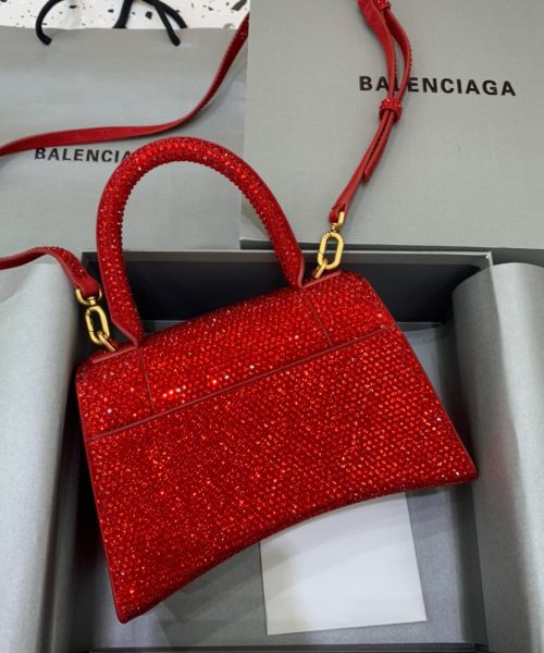 Balenciaga Hourglass Small Handbag In Red, For Women, Women's Bags 9in/23cm