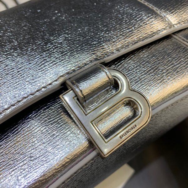 Balenciaga Hourglass Small Handbag In Sliver, For Women, Women's Bags 9in/23cm
