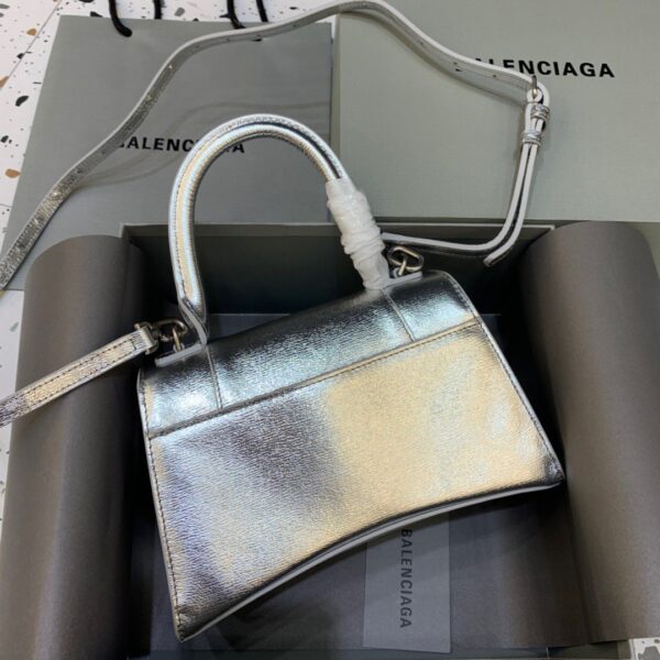 Balenciaga Hourglass Small Handbag In Sliver, For Women, Women's Bags 9in/23cm