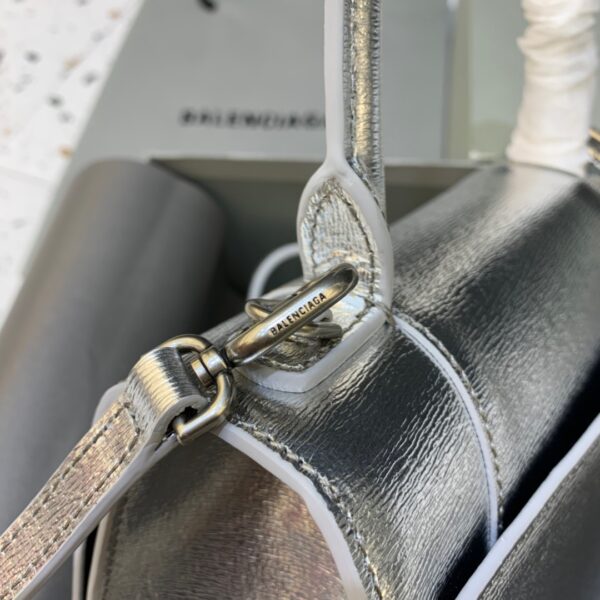 Balenciaga Hourglass Small Handbag In Sliver, For Women, Women's Bags 9in/23cm