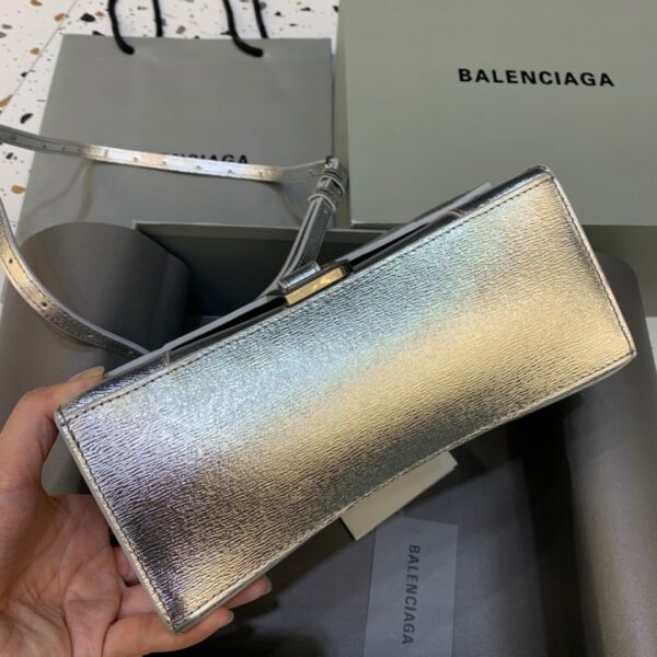 Balenciaga Hourglass Small Handbag In Sliver, For Women, Women's Bags 9in/23cm