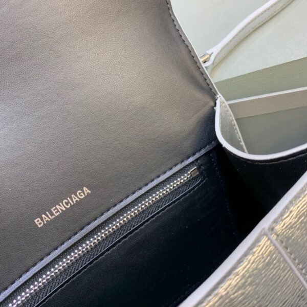 Balenciaga Hourglass Small Handbag In Sliver, For Women, Women's Bags 9in/23cm