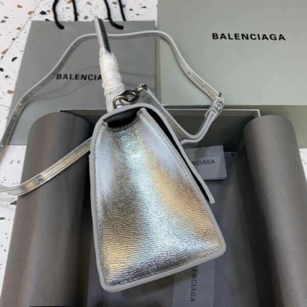 Balenciaga Hourglass Small Handbag In Sliver, For Women, Women's Bags 9in/23cm